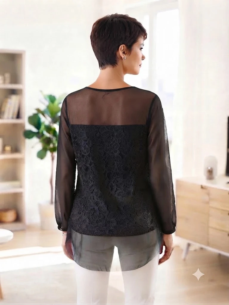Haut noir élégant - Marque Missli - Taille  40-42 – photo 2